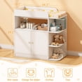 thumbnail image 5 of Linor Baby Dresser with Changing Table, Multifunctional Nursery Dresser with 4 Open Shelves & Double-Door Cabinet, Storage Organizer for Nursery, 5 of 9
