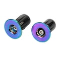 thumbnail image 2 of YLSHRF 1Pair Bike Handlebar Grips Bar Ends Screw Plugs Electroplate Colorful Bicycle Cycling Accessory Bike Bar Ends Plug, 2 of 8