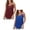 Blue, Brick Red, variant on 2 Pack Tank Tops for Women Adjustable Spaghetti Straps V Neck Casual Tanks Summer Sleeveless Camisole Layering Wear , Black, Brick Red, Size S