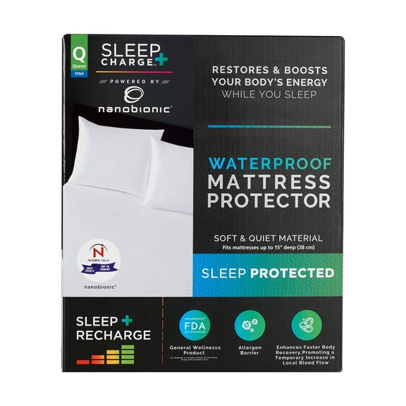 SleepCharge Nanobionic Waterproof Fitted Mattress Protector