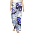 thumbnail image 2 of Picia Butterflies Womens Soft Woven Cotton Elastic Waistband Sleep Pajama Pant Lounge Sleep Pant With Pockets And Drawstring-Medium, 2 of 9