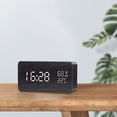 thumbnail image 4 of Reloj despertador Digital LED de madera alimentado por USB/AAA, reloj de mesa con temperatura, humedad, Control de voz, Snooze, relojes electrónicos de escritorio, 4 of 4