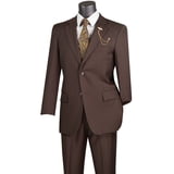 Men's Brown  2 Button  Vitali Brand Flat Front Pants Regular Fit Side Vented Suit main image 0