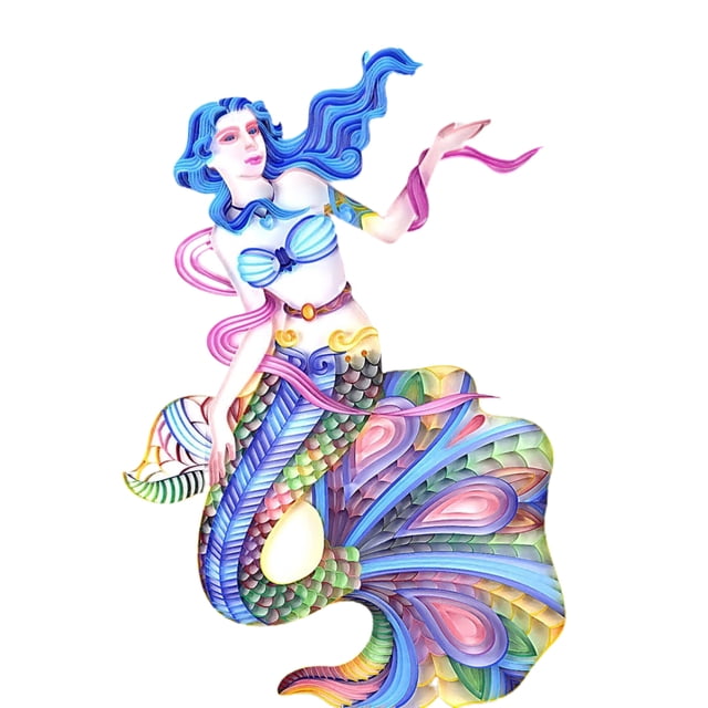 De Sirena Filigrana Pintura Hecha A Mano Diy Artesanía Decoración De Pared Decoración Del Hogar 20 En Papel Sweethay HA037813-00