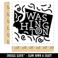 thumbnail image 2 of Washington State with Text Swirls Self-Inking Rubber Stamp Ink Stamper - Blue Ink - Large 1-1/2 Inch, 2 of 7