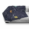 thumbnail image 3 of Constellation Soft Flannel Fleece Throw Blanket, Zodiac and Planets Colorful Pattern Galaxy Universe Science Illustration, Cozy Plush for Indoor and Outdoor Use, 70" x 90", Multicolor, by Ambesonne, 3 of 6