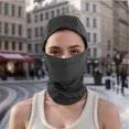 thumbnail image 2 of Unique Bargains 1 Pc Quick-drying Ice Silk Solid Balaclava Face Mask Black, 2 of 5