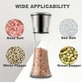 thumbnail image 3 of Mirdinner Salt and Pepper Grinder Set of 2, Best Spice Mills with Adjustable Coarseness, 200ml Stainless Steel Salt and Peppercorn Grinder, Black Pepper Grinder Refillable with Glass Body, 3 of 8