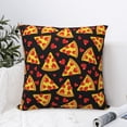 thumbnail image 4 of Wukai Cartoon Pizza Premium Polyester Fleece Pillow Covers with Hidden Zipper Closure,Luxuriously Soft and Durable-24"x24", 4 of 7