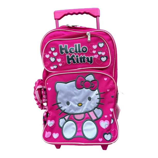 Sanrio Heart to Heart Hello Kitty Rolling Backpack w/ luggage wheels