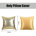 thumbnail image 2 of AUQ 2Pcs Gold Silver Pillows Sequins Decorative Pillows, 18"x18" Textile Glitter Sequins Square Solid Throw Pillow Covers Cushion Case Hidden Zipper Design for Home Decoration Bed Party Wedding, 2 of 7
