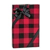 Red and Black Buffalo Plaid Holiday Fathers Day Men's Birthday Christmas Gift Wrapping Paper 12ft Folded with Labels