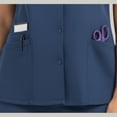 thumbnail image 4 of HeedFit Women’s Snap Front Scrub Top, V-Neck, 3 Pockets, Short Sleeve, xl, Royal, 4 of 7