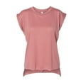 thumbnail image 2 of Ladies' Flowy Muscle T-Shirt with Rolled Cuff - MAUVE - M, 2 of 3