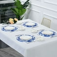 thumbnail image 5 of 15.4" Round Placemat Set of 4 Polyester Fabric Place Mats Non-Slip Dining Kitchen Table Mats for Kitchen Party Decor Blue Floral Pattern, 5 of 5