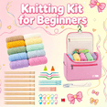 thumbnail image 6 of Yarniss Complete Knitting Kit for Beginners, Bamboo Knitting Needles Set 3.75mm-7mm, 10 yarn balls, Storage Case & Full Accessories, All-in-One Knitters Gift for Adults, 6 of 8