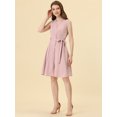 thumbnail image 2 of INSPIRE CHIC Robe Midi d'Été Sans Manches à Col en V pour Femme à Boutons devant Rose Poudré m, 2 of 5
