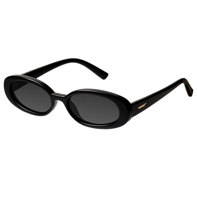 Gafas de sol mosanana Retro Oval Black para mujer UV400 MS52360