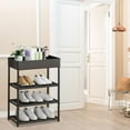 thumbnail image 4 of AuroraX for Entryway,Shoe Rack 4 Tiers Freestanding Large Capacity 6 Pairs Shoe Storage with Storage Tray,Shoe Rack Organizer Sturdy Front Door Black Easy-Install for Small Space, 4 of 6