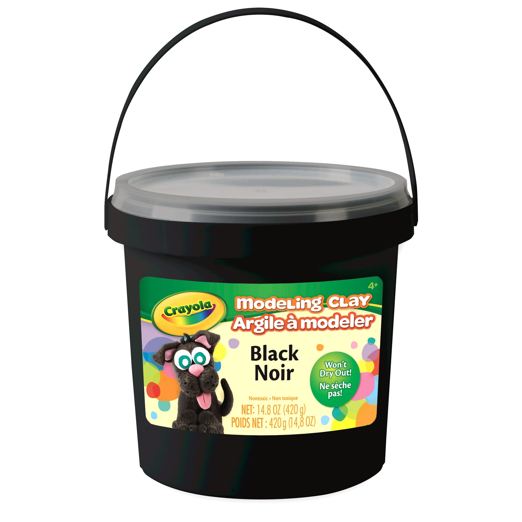 Crayola Modeling Clay 1 Lb Bucket, Black, Set Of 4 Buckets
