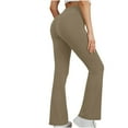 thumbnail image 4 of GEWSEY Flare Leggings for Women Tummy Control Flare Yoga Pants with Pockets for Women Bell Bottom Leggings Khaki, S, 4 of 8