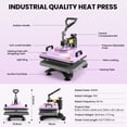thumbnail image 3 of Adnoom 12 x 15 Multifunctional 8 in 1 Heat Press Machine with Double-Tube Heating Design, 360°Swing Away Heat Press with Digital LED Control, Sublimation Vinyl Heat Pressure for T Shirts/Mug/Plate, 3 of 8