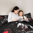 thumbnail image 5 of Homewish Dirt Bike 3-Piece Full Size Comforter Sets For Teens Boys Girls,Geometric Honeycomb Plaid Bedding Comforter Set,Extreme Sport Lightweight Bedding Sets,Lightweight Room Decor,Reversible, 5 of 8