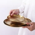 thumbnail image 3 of Metal Storage Tray Round Stainless Steel Tray Snack Fruit Cosmetics Jewelry Storage Organizer European Style Dinner Plates Gold Dining Plate, 3 of 6