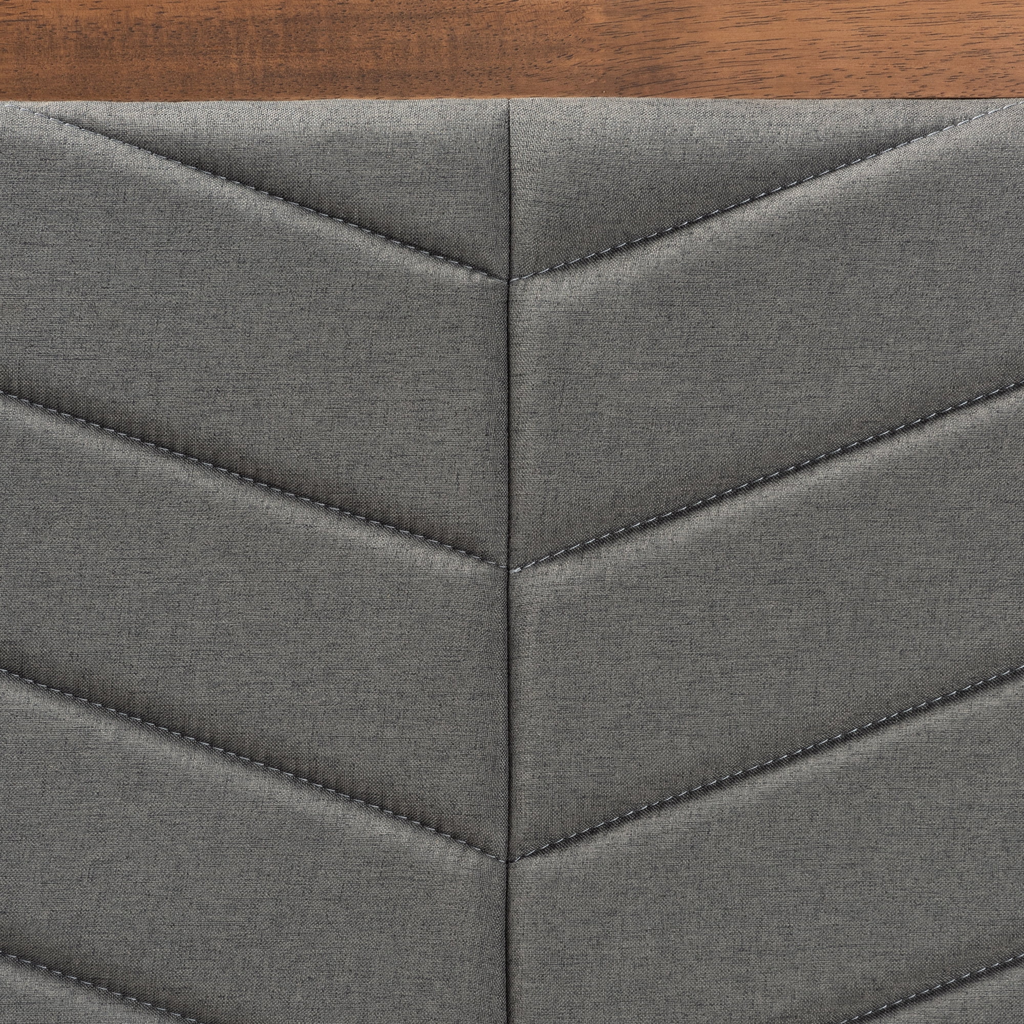 Baxton Studio Tasha Mid-Century Modern Dark Grey Fabric Upholstered and Walnut Brown Finished Wood Twin Size Platform Bed