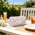 thumbnail image 3 of Printed Fluffy Zippered Makeup Bag, Zipped Makeup Bag, Beautiful and Cute Floral Pattern Pencil Case, Suitable for Home, Travel, and Office, Can Store Lipstick, Cosmetics, and Other Small Items, 3 of 5