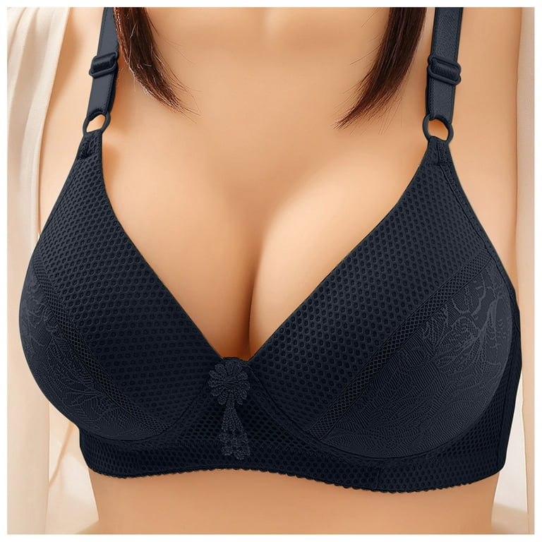 Bras for Women Push up Thin Breathable Shapermint Bra for Womens Wirefree  Black 85B