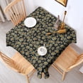 thumbnail image 2 of Black Daisy Flower Orange Centers Pattern Square Tablecloth,Waterproof Square Table Cover,Wipeable Spillproof Washable Table Cover for Home Kitchen Party Decor 42"X42"(107x107cm), 2 of 6