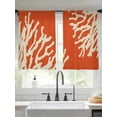 thumbnail image 2 of Sea White Coral Orange Sheer Curtains 45 Inch Long 2 Panels, Marine Background Modern Art Light Filtering Rod Pocket Semi Sheer Curtains, Sheer Voile Drapes for Living Room Bedroom, 52"x45", 2 of 5