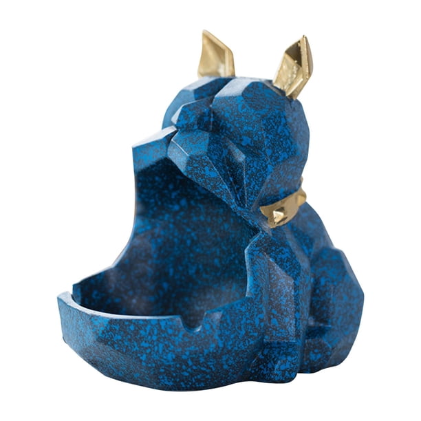 Cenicero decorativo con forma de animal de dibujos animados, centro de mesa, escultura, atrapa cenizas para Azul