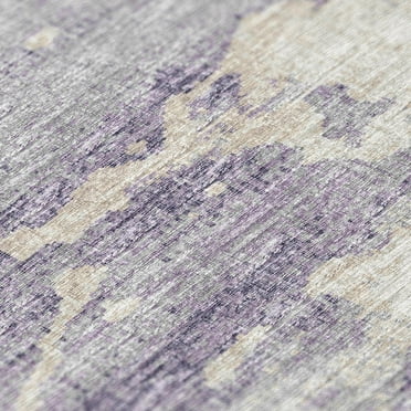 Addison Rugs Indoor/ Outdoor Accord Modern Waves Washable Rug New 5' x 7'6" - Purple Mauve Silver