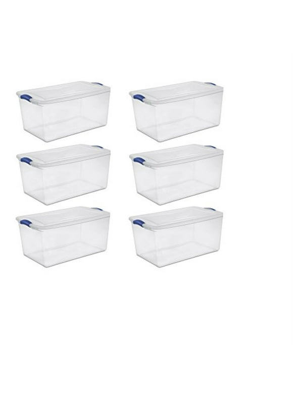 sterilite 66 qt./62 l latch box, stadium blue - 6 pack