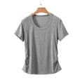 thumbnail image 5 of hlysgo Womens Comfy Lightweight Shirt Running Workout Swim Basic Short Sleeve Crewneck Sun T-Shirt Gray,XL, 5 of 5