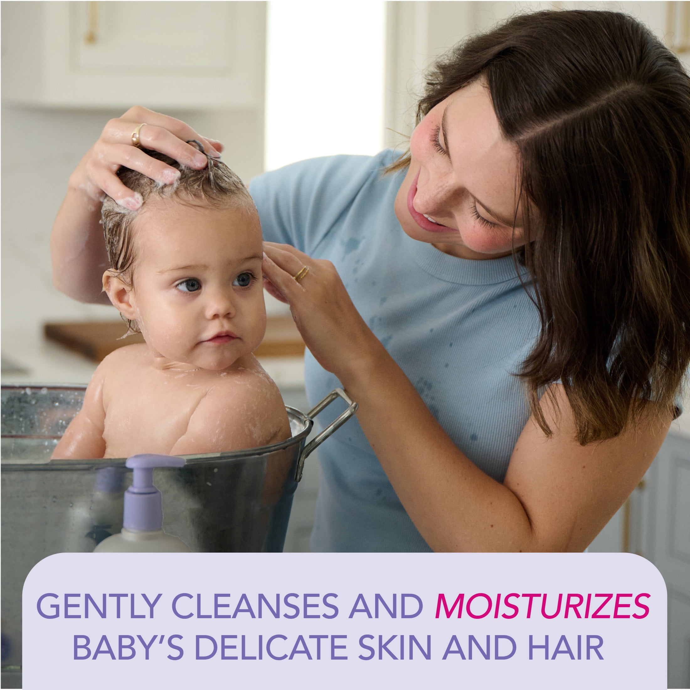 (2 pack) Baby Jergens Calming Head to Toe Foaming Wash, Tear-free Baby Shampoo and Body Wash, 18 fl oz