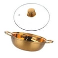 thumbnail image 2 of Olla caliente con divisor, olla Shabu Shabu, olla de cocina, utensilios de cocina gruesos, olla caliente de acero inoxidable para reunión familiar en oro, 2 of 9