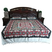 Mogul 3pc Bedcover Bohemian Tapestry Bedspread Bedding Floral Printed Boho Chic Hippie Decor