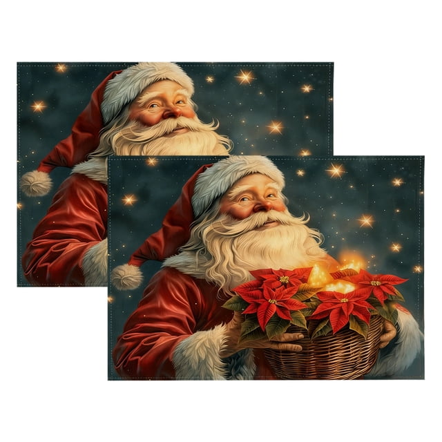 Christmas Decorations Indoor - 12x18 Inches Snowflake Table Mats for Party Kitchen Dining Room