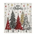 thumbnail image 2 of DAMAI Christmas Shower Curtain Red Black Polka Dot Painting Christmas Tree Bathroom Shower Curtain, Winter Forest Snowflakes Linen Fabric Cloth Shower Curtains with 12 Hooks 70 X 35 Inches, 2 of 6