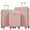 Pink, variant on Premium ABS Luggage Set 3-Piece Light Brown, Hard Shell Suitcase with TSA Lock, 360° Spinner Wheels, Telescoping Handle, 20/24/28 Inch Lightweight Travel Bag for Family or Business