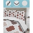 thumbnail image 3 of Quilt King Size Bedding Set, Moroccan Geometric Reversible Summer Quilt 3 Pieces, Vintage Boho Rhombic Pattern Red Gray Lightweight Bedspreads Coverlets with 2 Pillow Shams for All Seasons, 3 of 5