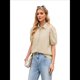 thumbnail image 3 of Camisas de Mujer con Botones, Mangas Abullonadas, Cuello Alto, Blusas Elegantes e Informales. Caqui Superficial M, 3 of 8