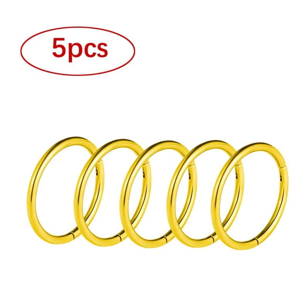uds anillo de nariz de acero quirúrgico Clicker Piercing para tabique Clicker oreja labios cartílago Piercing pendiente hélice tabique Cliker nariz Ring6mm Gao Jinjia LED