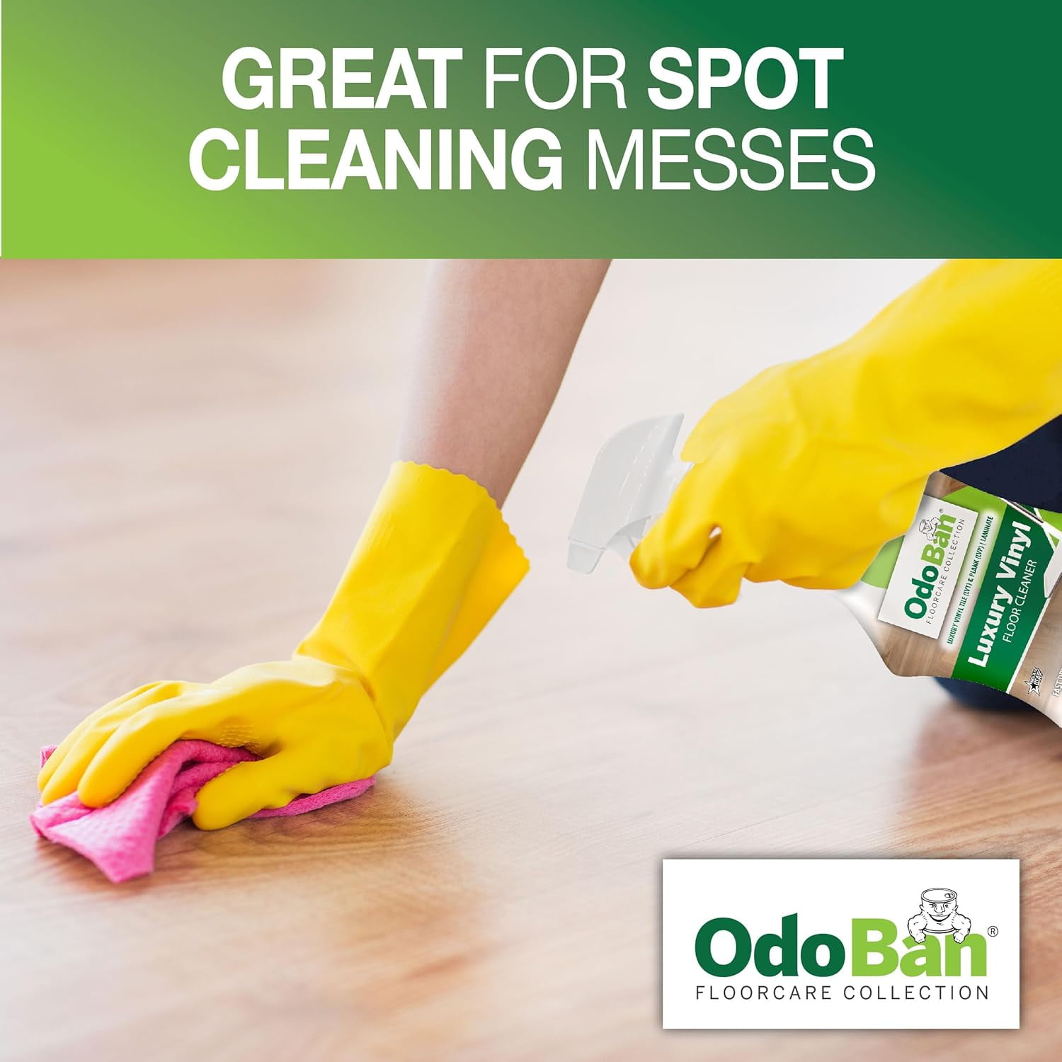 OdoBan Ready-to-Use Luxury Vinyl Floor Cleaner, Streak Free and Neutral PH Formula, 32 Oz Spray 6-Pack, Scentless