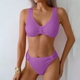thumbnail image 6 of Bigersell Womens Tankinis Sets with Boy Shorts, Striped Print Two Piece Swimsuits, Soft Cut Padded Tankinis Bathing Suits Swimwear 2 Piece Bikini Sets Purples L, 6 of 8