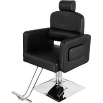 OmySalon All Purpose Chair Reclining for Salon, Hydraulic Barber Chair Heavy Duty for Hair Stylist, Square Base, Adjustable Headrest, 360 Degree Swivel, Styling Hairdressing Beauty Spa Equipment
