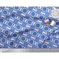 thumbnail image 2 of Soimoi Blue Cotton Poplin Fabric Circle Art Geometric Printed Fabric 1 Yard 42 Inch Wide, 2 of 5